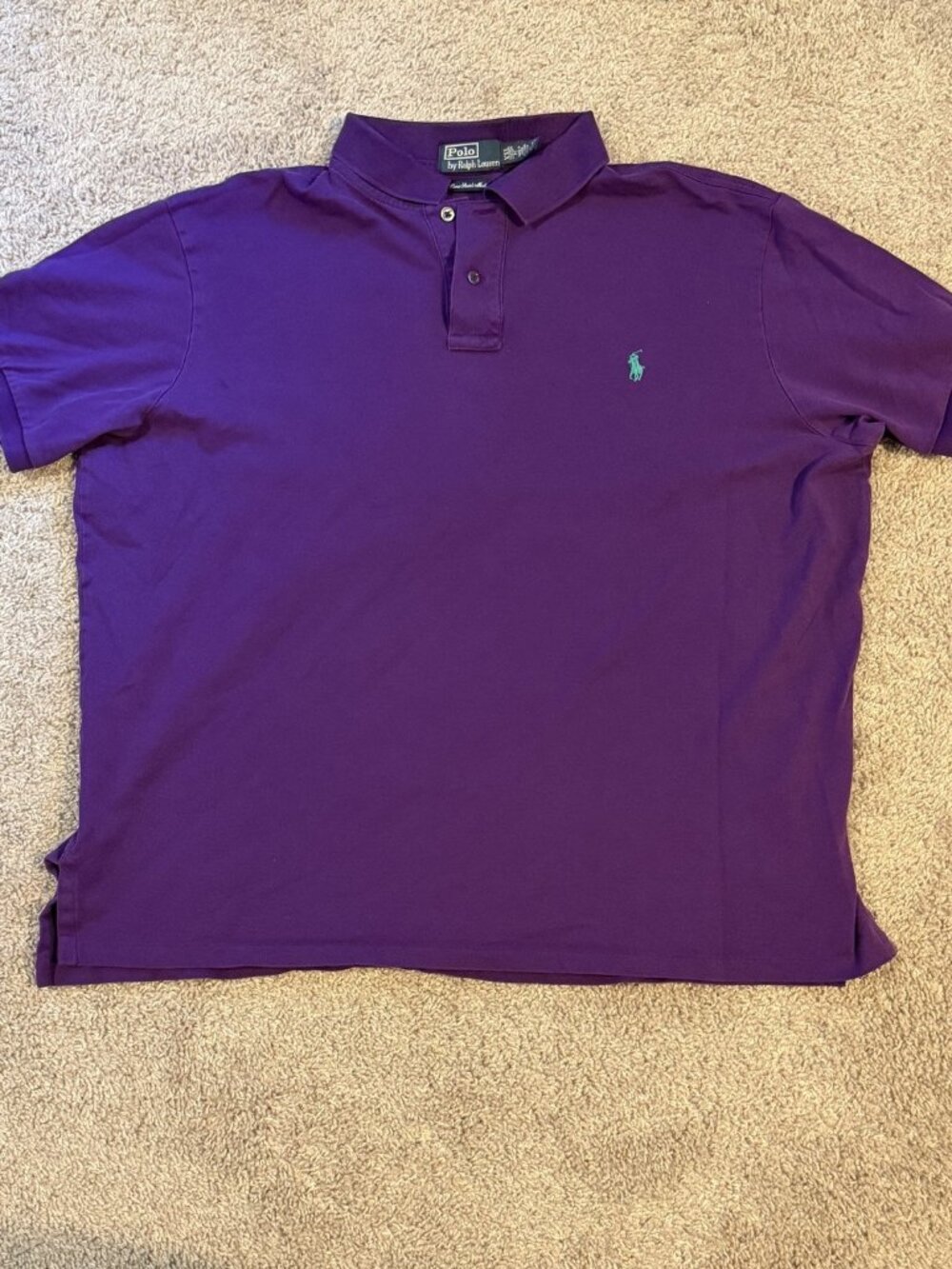 Polo Ralph Lauren Custom Fit Pima Stretch Mesh Polo Purple XXL